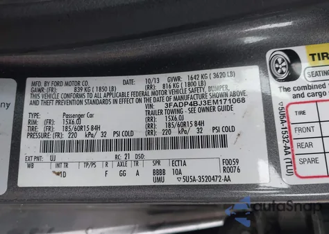 2014 Ford Fiesta Se из США, поврежденный, VIN 3FADP4BJ3EM171068